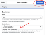 Eigenes Werk - Datei hochladen, 4. Schritt